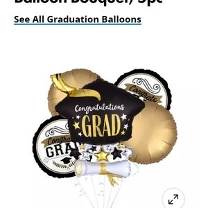 Graduation balloons, confetti, Garland, and party horns and blowers